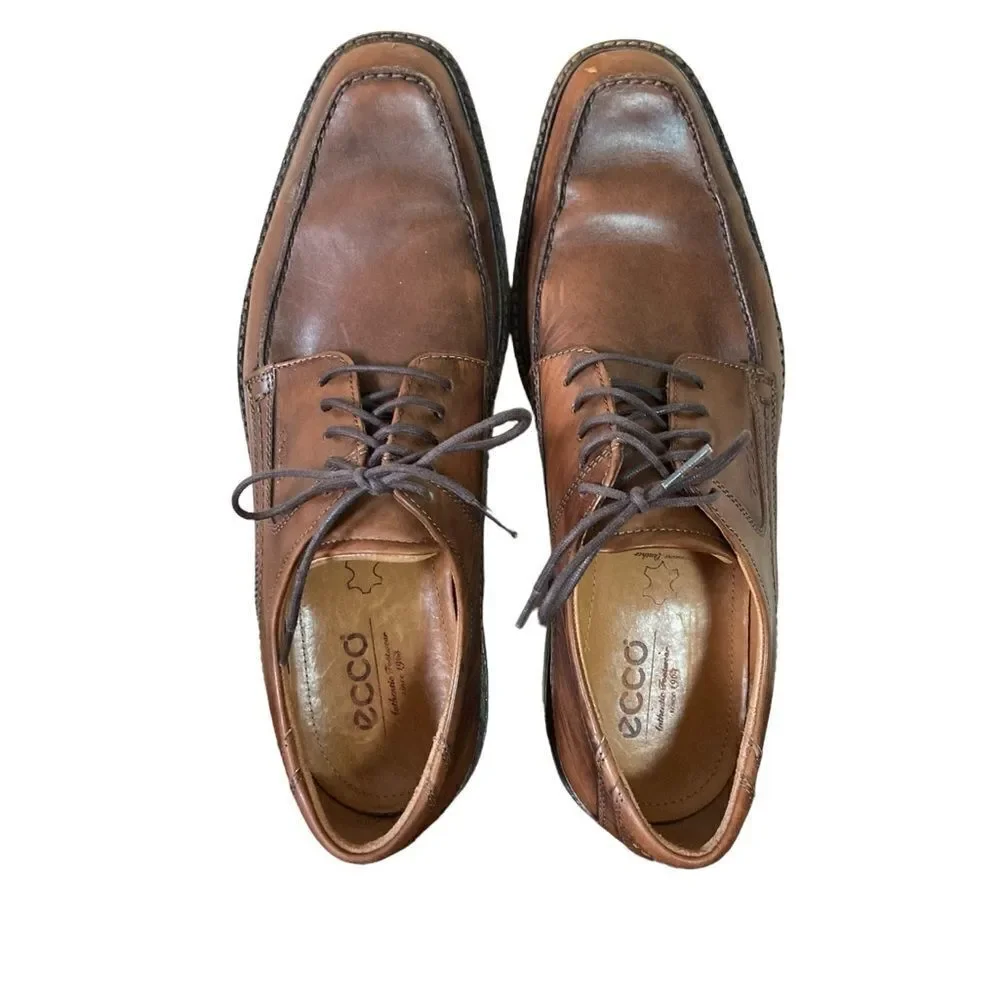 Ecco Shoes Mens Size 11 Leather Square Toe Oxfords